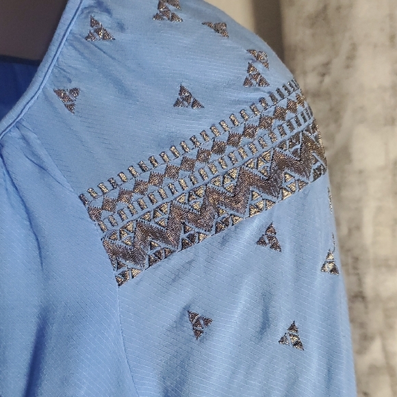 ✨The Jetset Diaries Blue Boho Embroidered Mini Dress - Size XS✨ - Picture 3 of 9